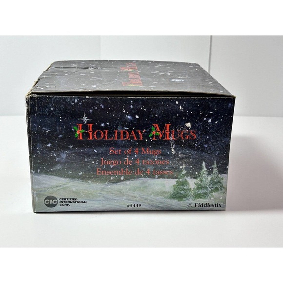 Fiddlestix - Set of 4 Santa Christmas/Holiday Mugs by Certified - Picture 10 of 13